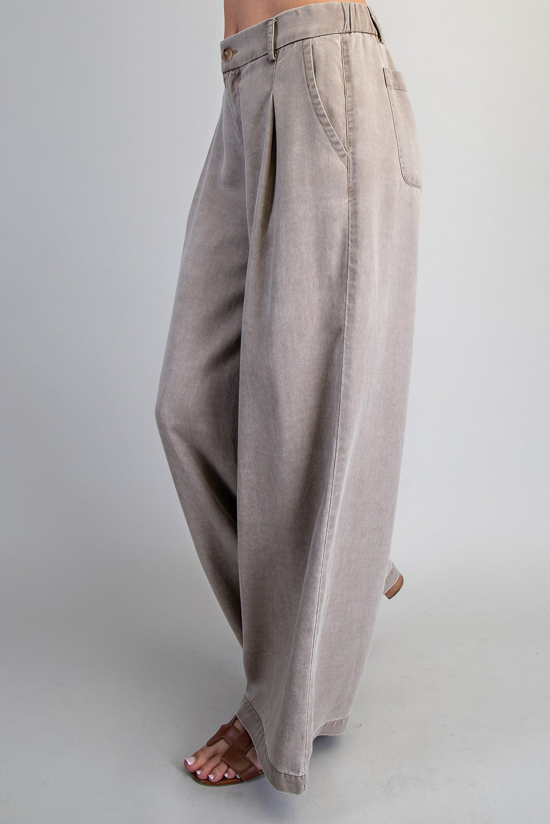 Ladies EESOME Zipper Front Wide Leg Pants - PK16064