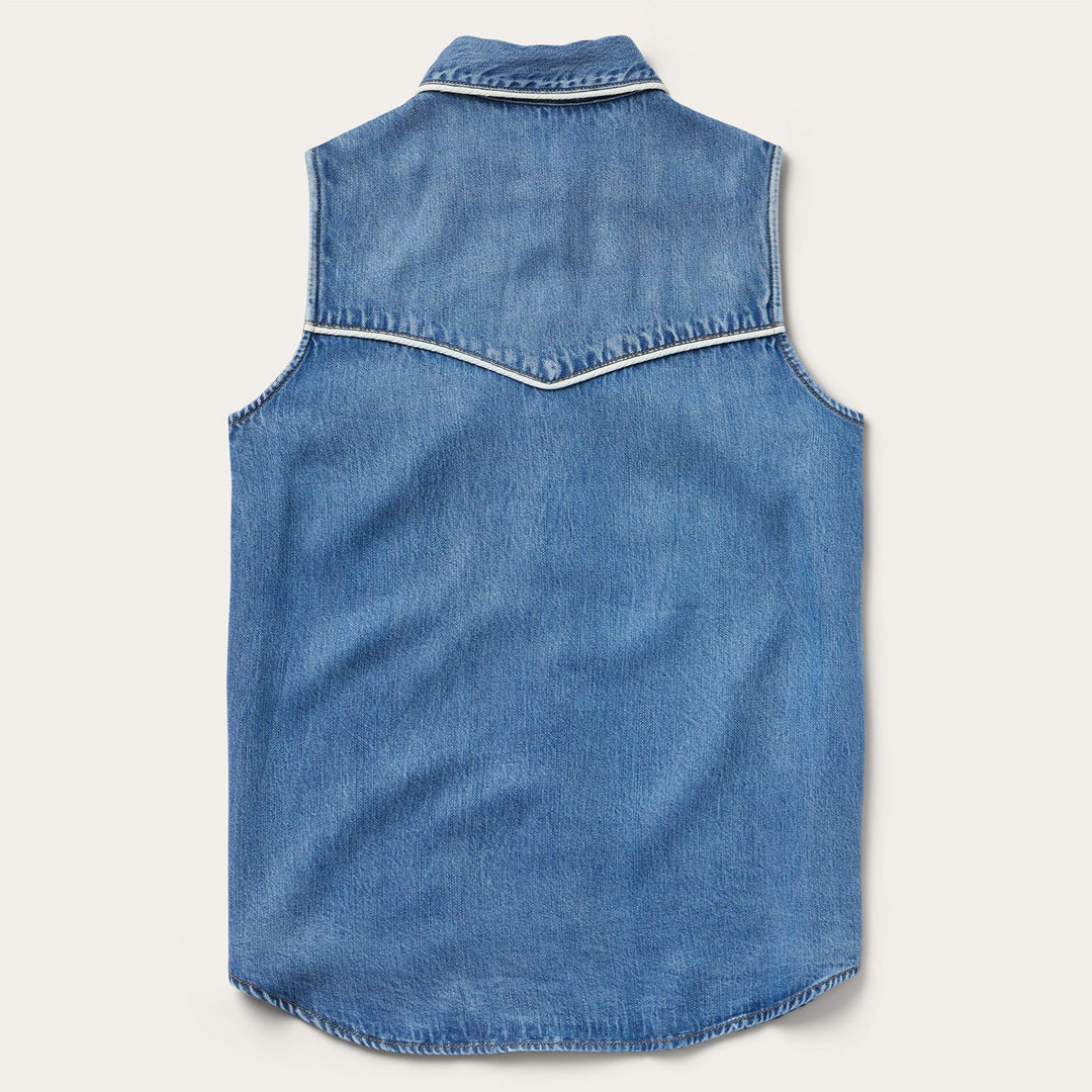 Ladies Stetson Sleeveless Denim Western Shirt