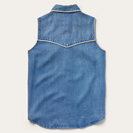 Ladies Stetson Sleeveless Denim Western Shirt