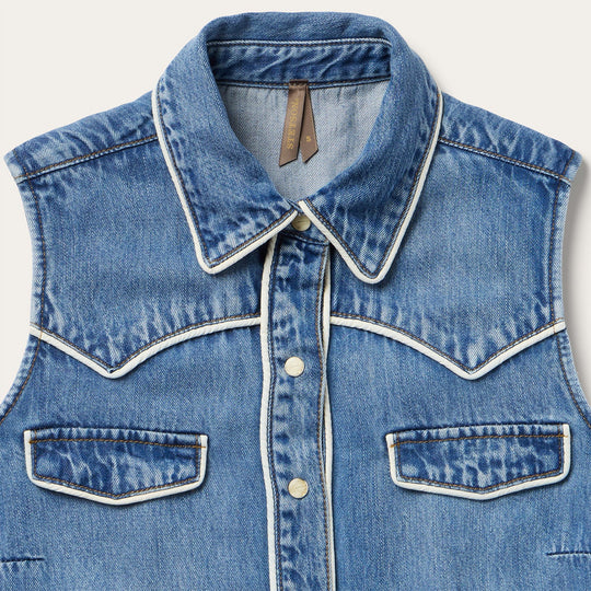 Ladies Stetson Sleeveless Denim Western Shirt