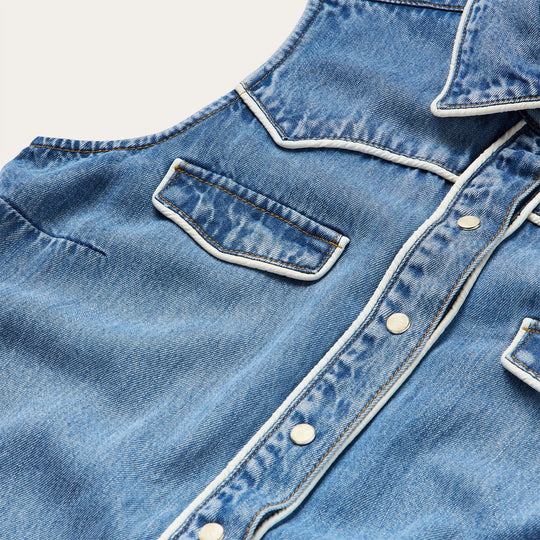 Ladies Stetson Sleeveless Denim Western Shirt
