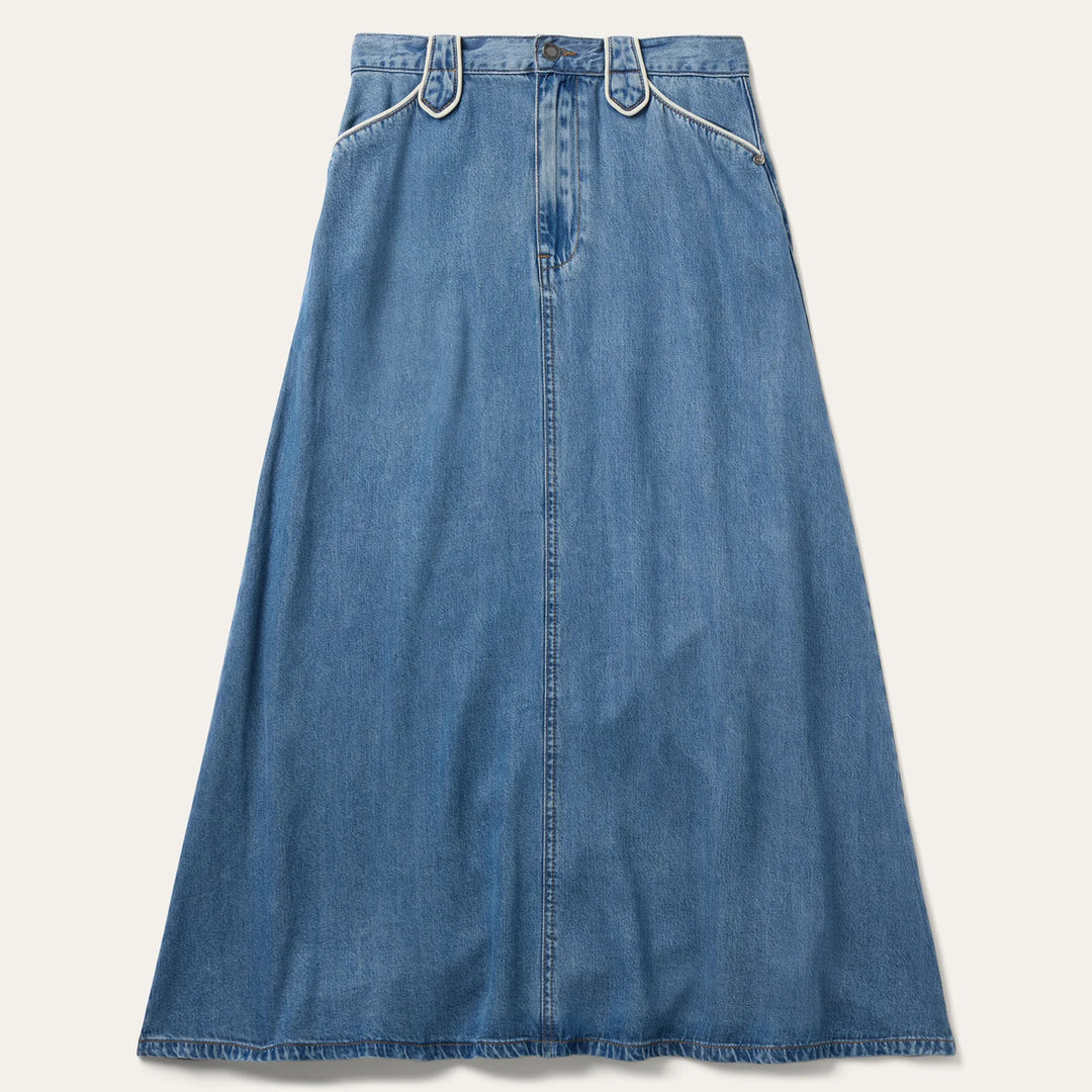 Ladies Stetson A-Line Piped Denim Skirt