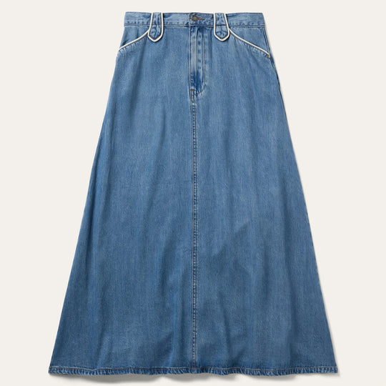 Ladies Stetson A-Line Piped Denim Skirt