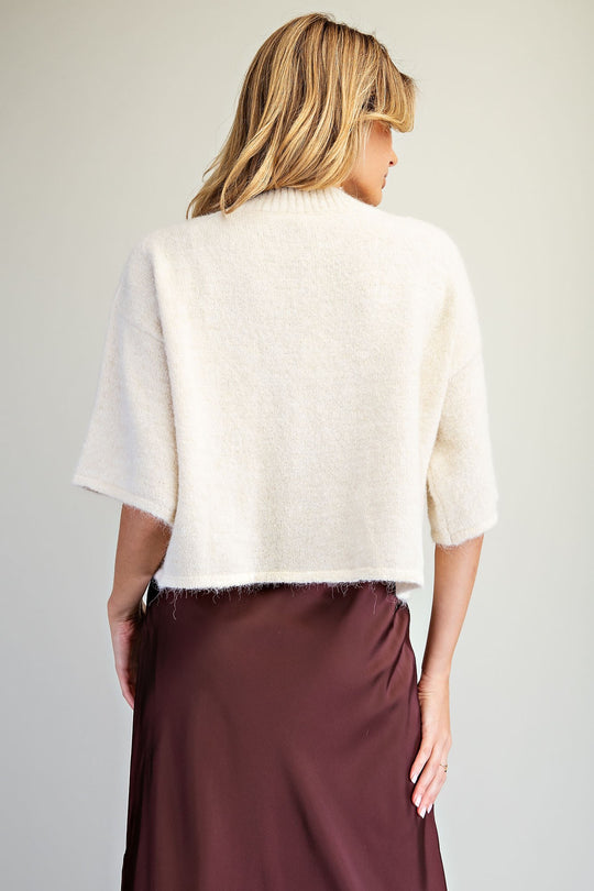 Ladies EESOME Drop Shoulder Short Sleeve Sweater - SK16530
