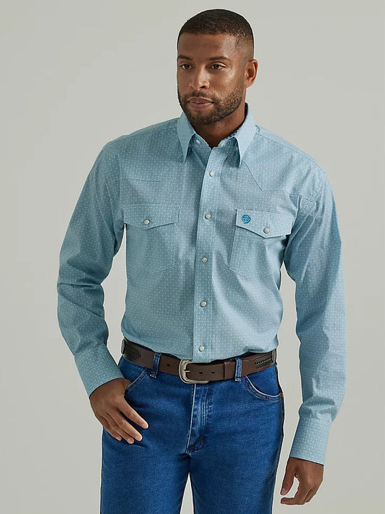 Men's Wrangler George Strait Troubadour Long Sleeve Western Snap Shirt - 112331827