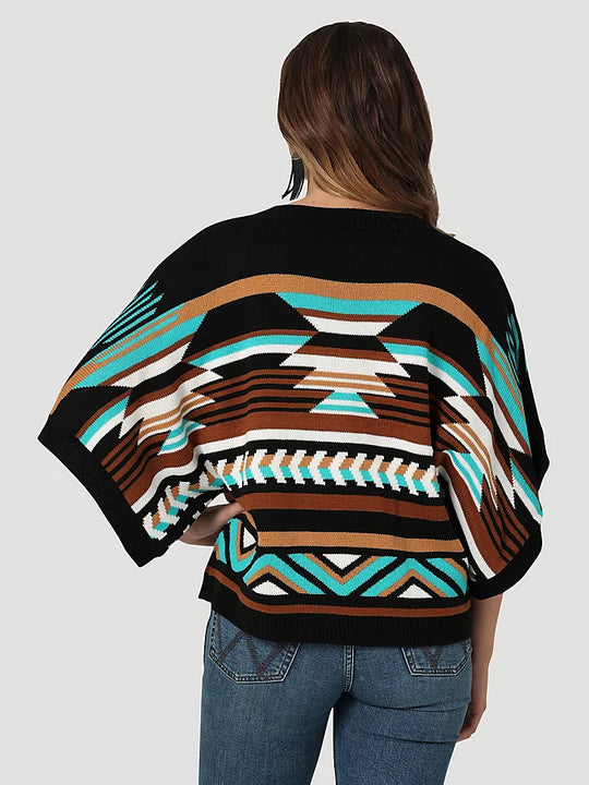Ladies Wrangler Draped Sleeve Boxy Poncho Sweater - 112336519 - FINAL SALE