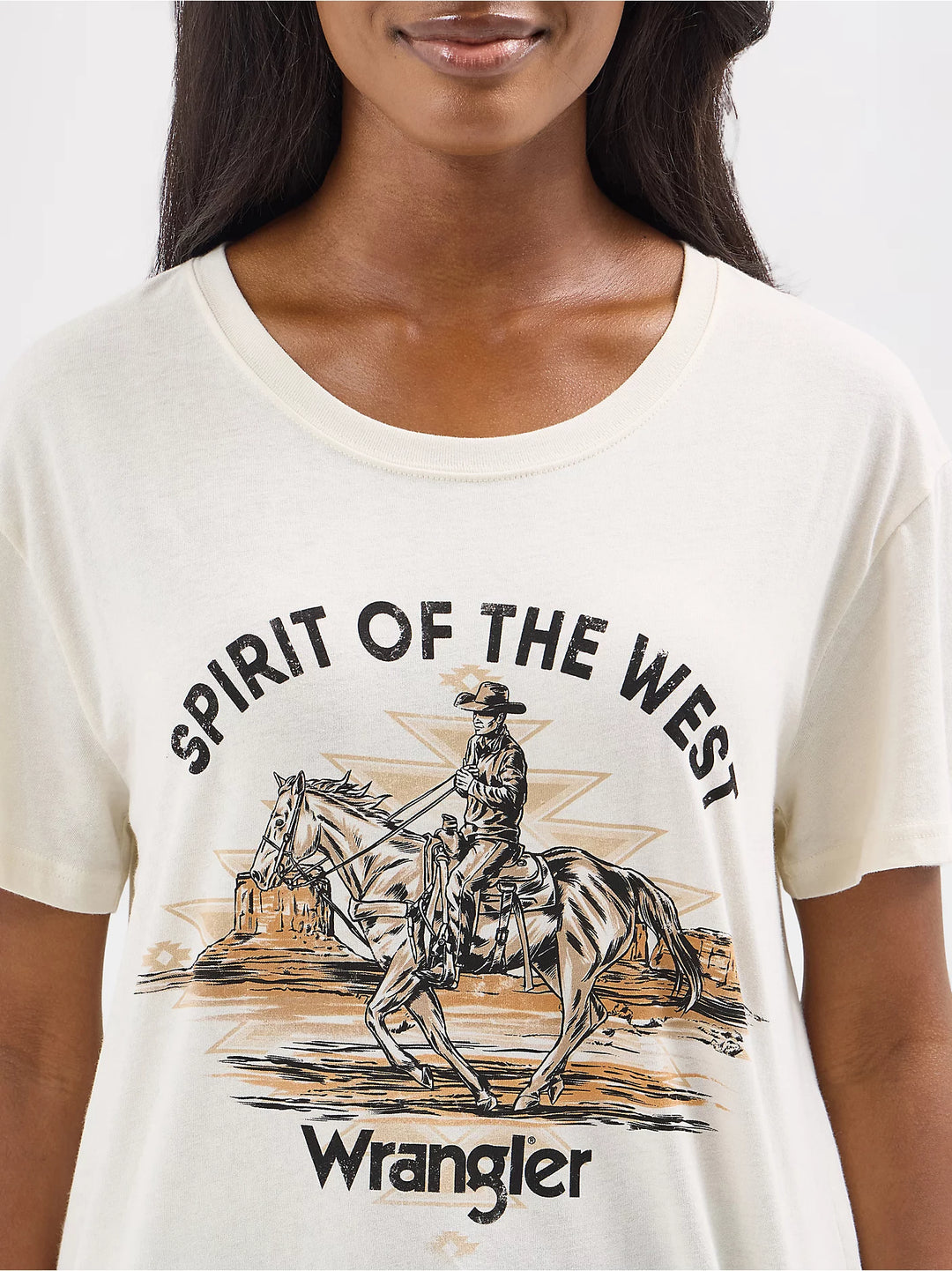 Ladies Wrangler Western Graphic Boyfriend Tee - 112354363