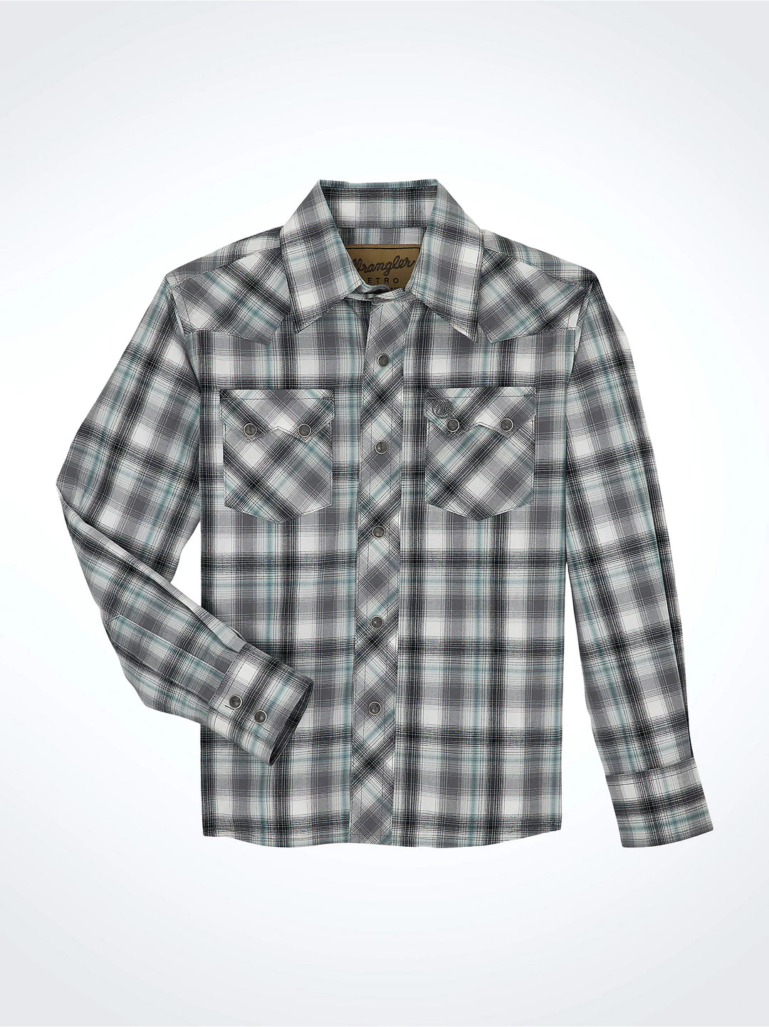 Boy's Wrangler Retro® Western Snap Plaid Shirt with Front Sawtooth Pockets - 112359599