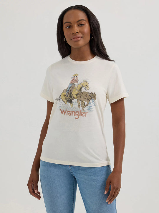 Ladies Wrangler Logo Cowboy Regular Fit Tee - 112361952
