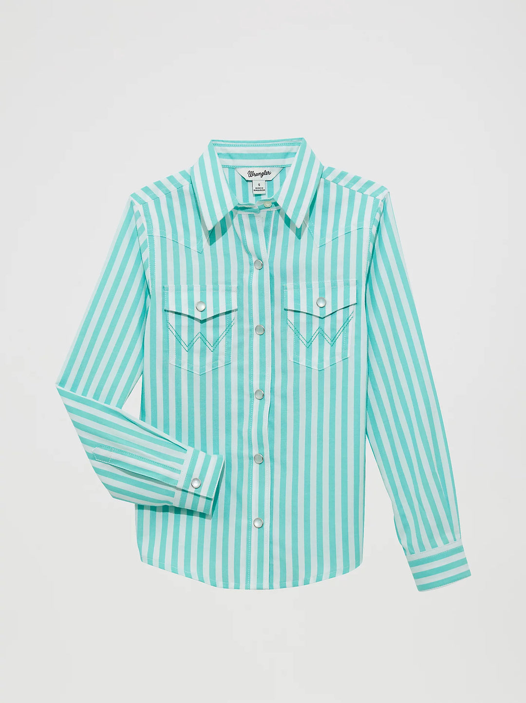 Girl's Wrangler Striped Western Snap Shirt - 112364308