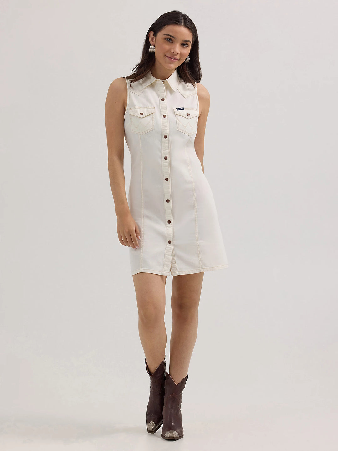 Ladies Wrangler Western Snap Shift Dress - 112364413