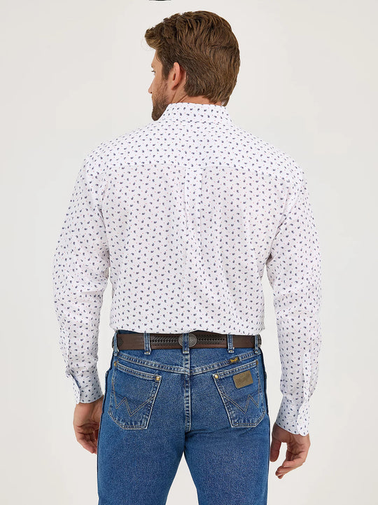 Men's Wrangler George Strait Long Sleeve Button Down One Pocket Shirt - 112365376
