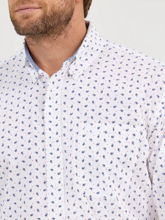 Men's Wrangler George Strait Long Sleeve Button Down One Pocket Shirt - 112365376