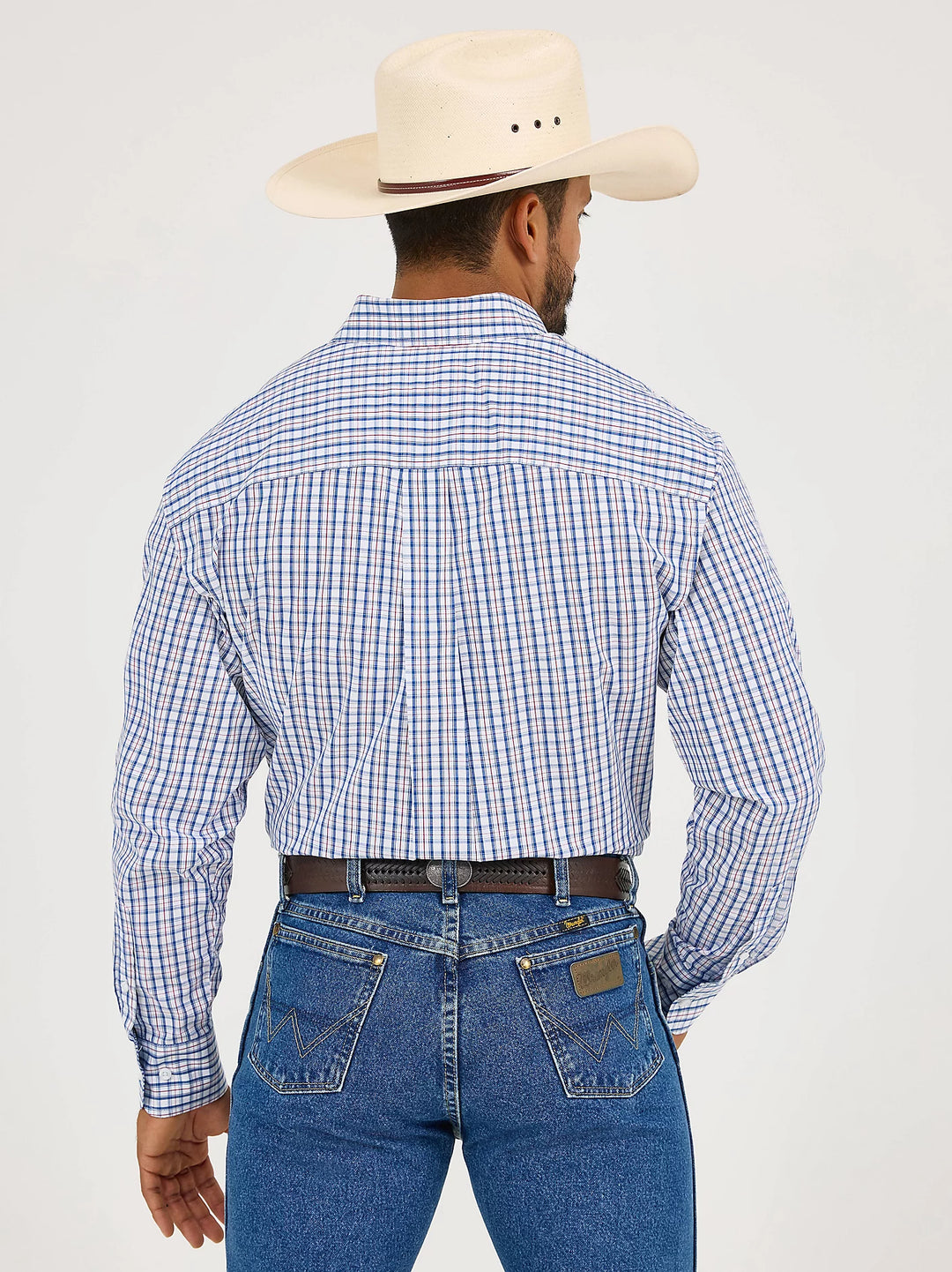 Men's Wrangler George Strait Long Sleeve Button Down Two Pocket Shirt - 112365402