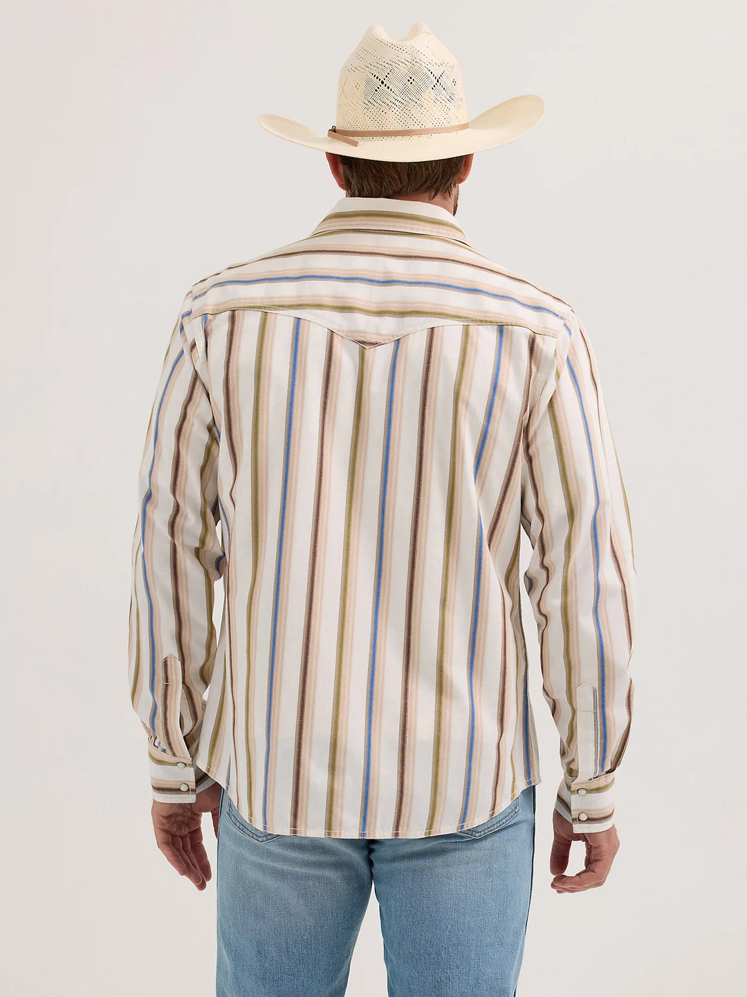 Men's Wrangler Retro® Premium Brushpopper Stripe Western Snap Shirt - 112365630