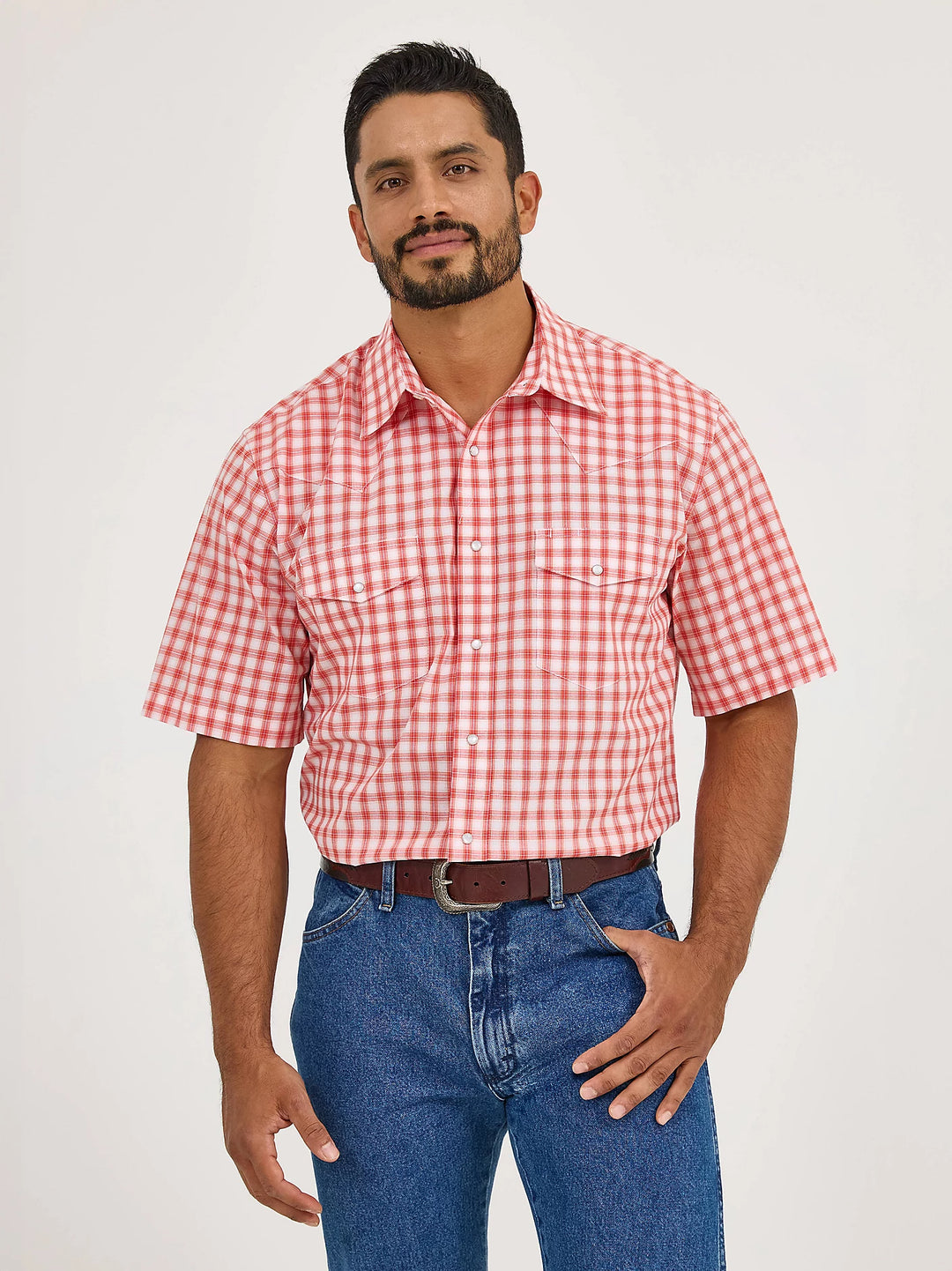 Men's Wrangler Wrinkle Resist Short Sleeve Western Snap