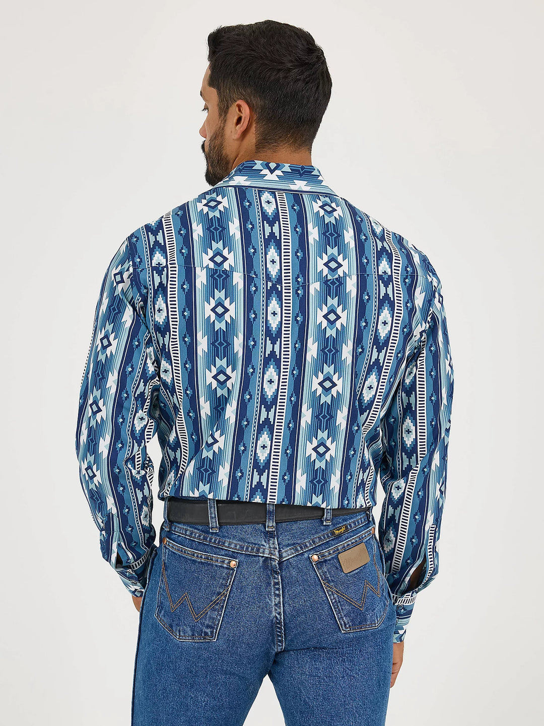 Men's Wrangler Checotah® Long Sleeve Western Snap Printed Shirt - 112365889