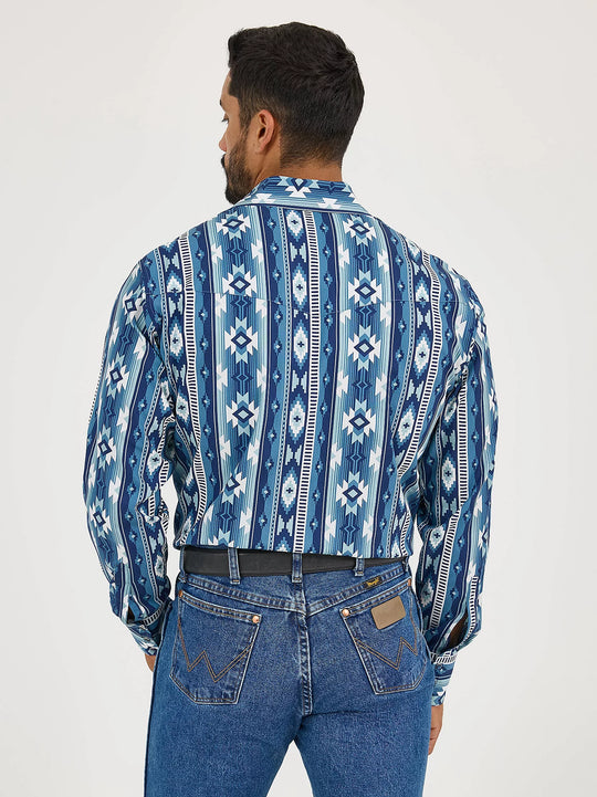 Men's Wrangler Checotah® Long Sleeve Western Snap Printed Shirt - 112365889
