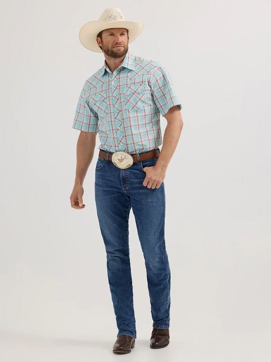 Men's Wrangler Retro® Short Sleeve Sawtooth Pocket Western Snap Shirt - 112365894
