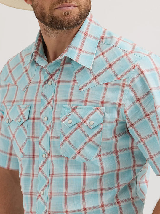 Men's Wrangler Retro® Short Sleeve Sawtooth Pocket Western Snap Shirt - 112365894
