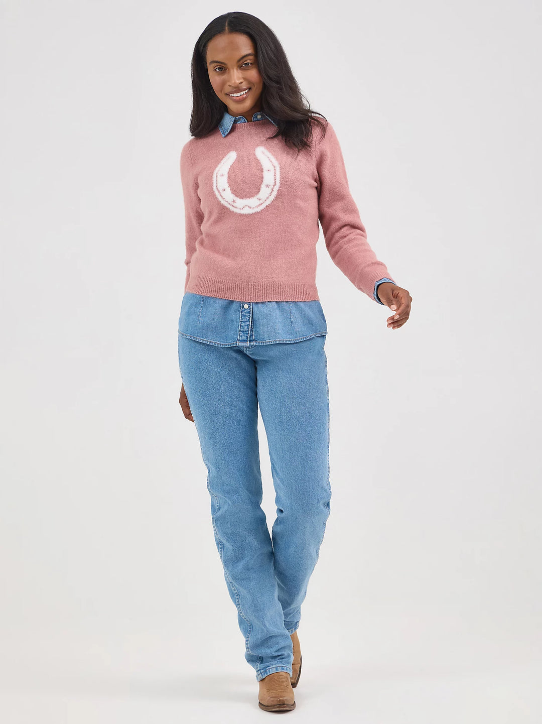 Ladiese Wrangler Retro® Horseshoe Sweater - 112367342