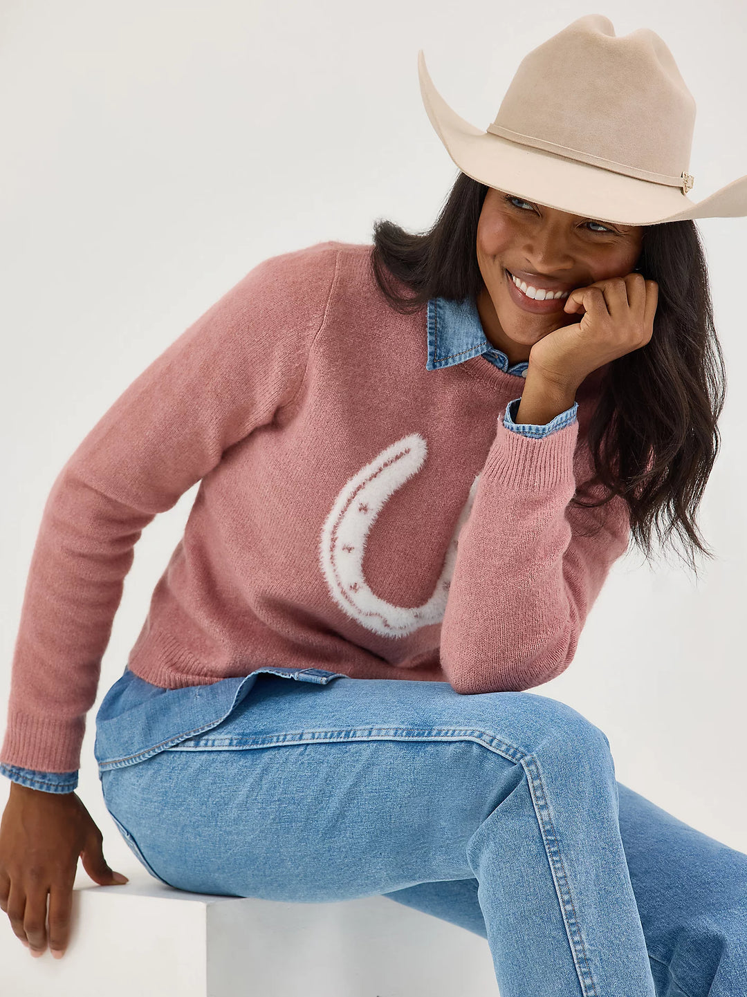 Ladiese Wrangler Retro® Horseshoe Sweater - 112367342