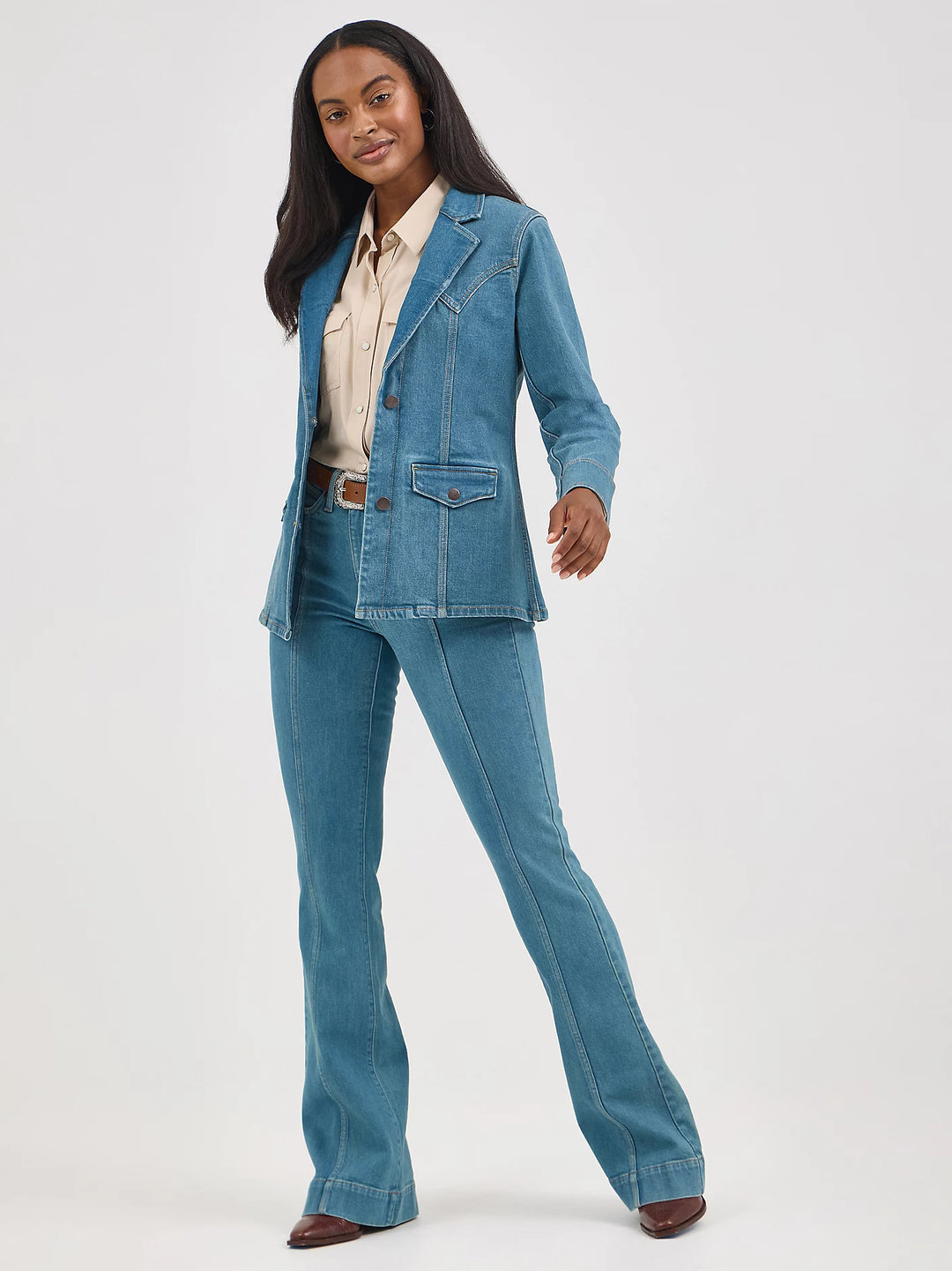 Ladies Wrangler Denim Blazer - 112367390