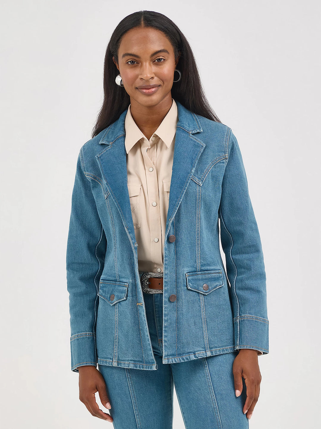 Ladies Wrangler Denim Blazer - 112367390