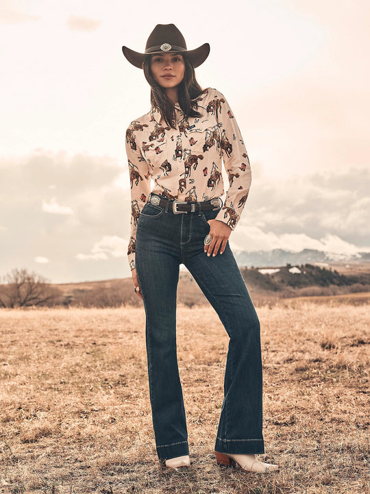 Ladies Wrangler Bespoke High Rise Trouser Jean - 112367600