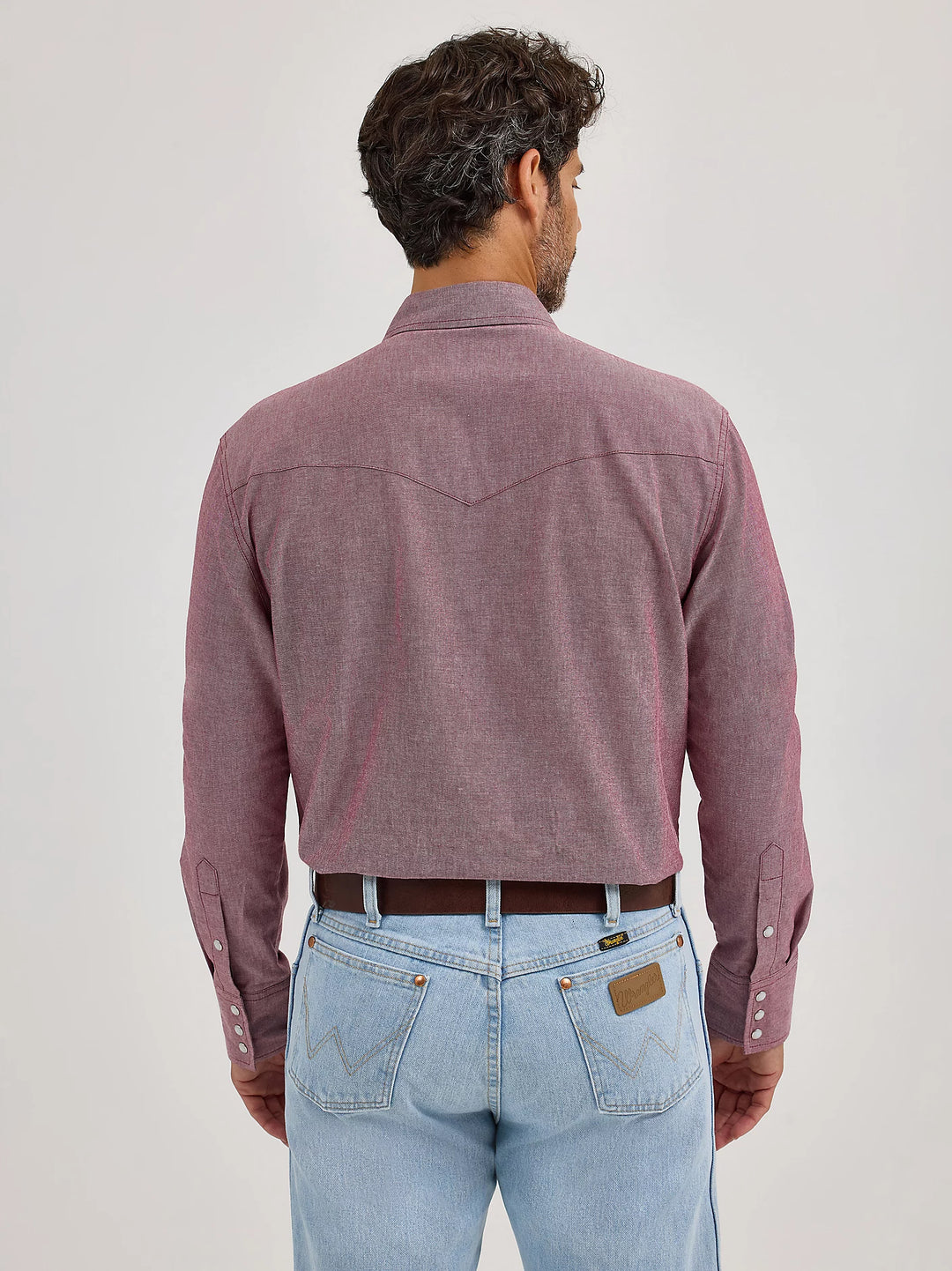 Men's Wrangler Cowboy Cut® Long Sleeve Western Snap Chambray Work Shirt - 112367725