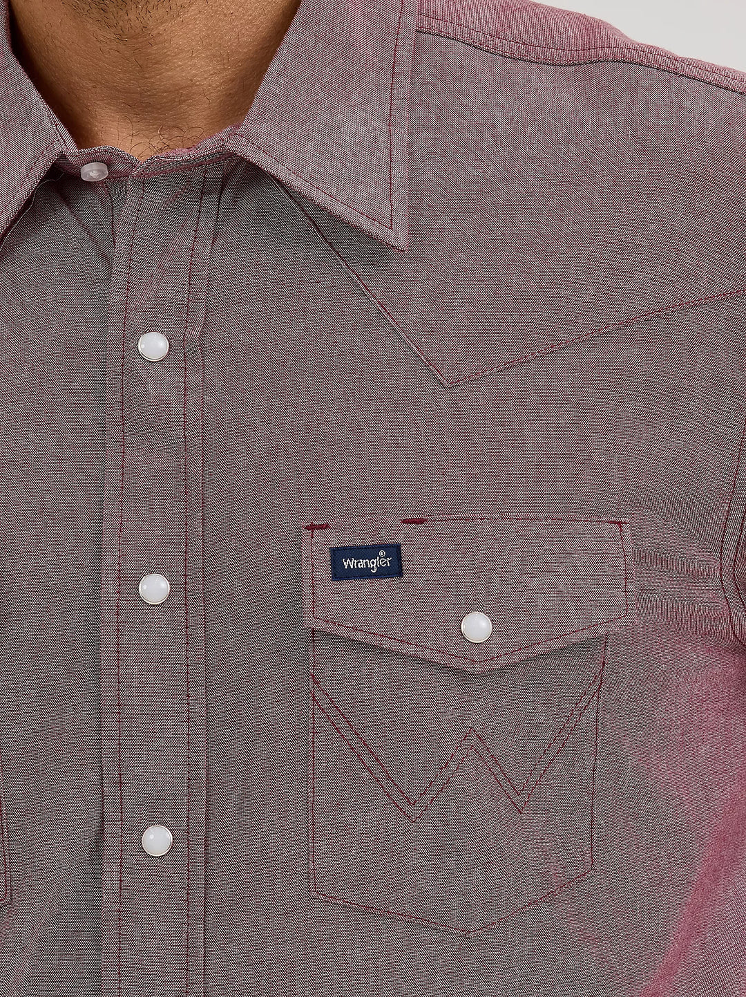 Men's Wrangler Cowboy Cut® Long Sleeve Western Snap Chambray Work Shirt - 112367725