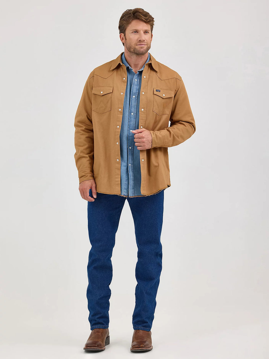 Men's Wrangler® Long Sleeve Flannel Lined Solid Work Shirt - 112367726