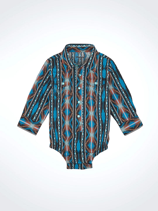 Baby Boy's Wrangler Long Sleeve Checotah Western Snap Bodysuit - 112367737