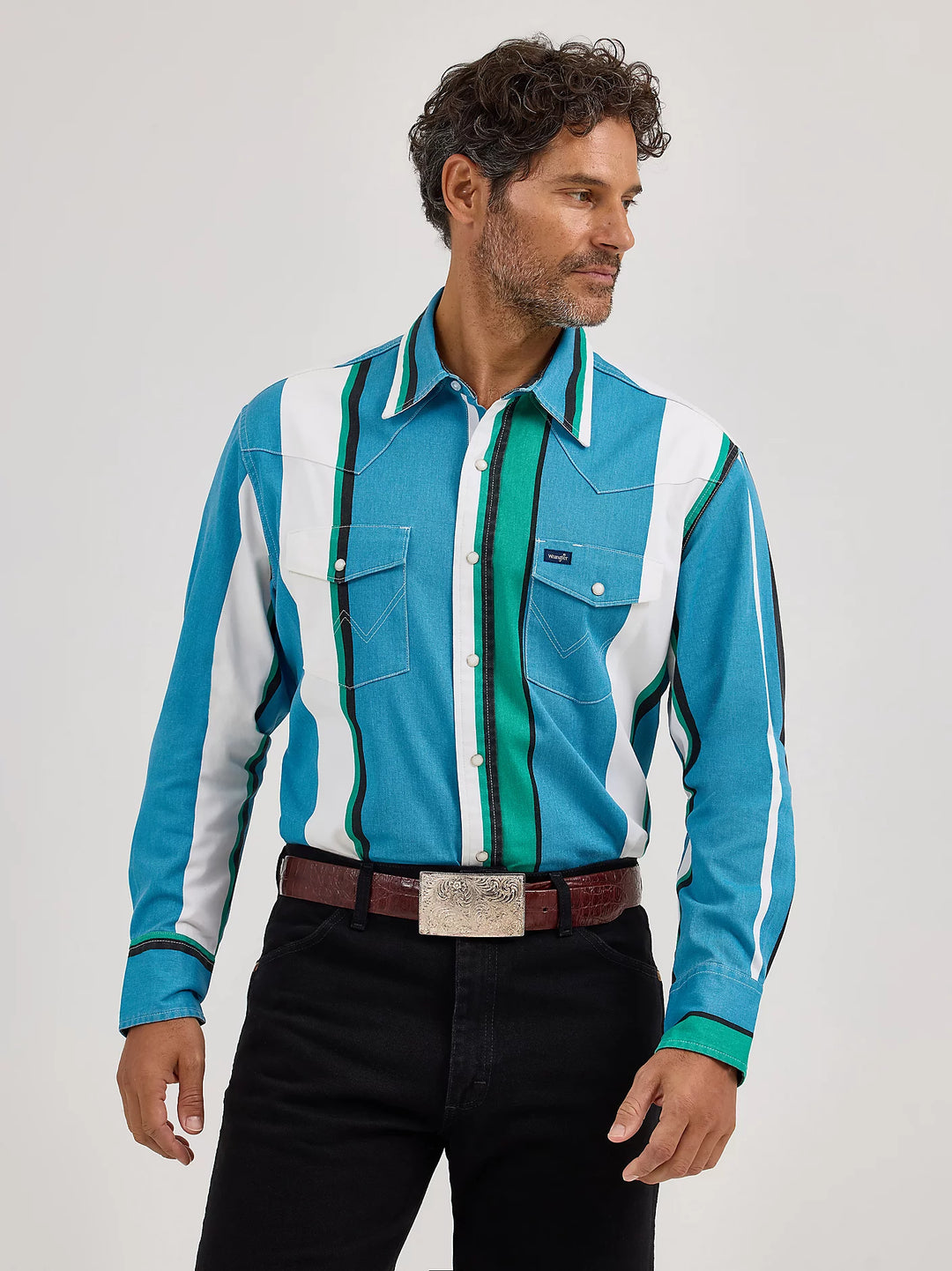 Men's Wrangler Vintage-Inspired Brushpopper Western Snap Workshirt - 112368191