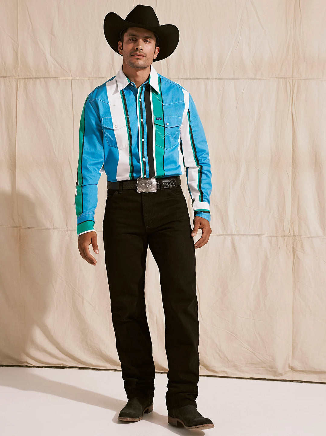 Men's Wrangler Vintage-Inspired Brushpopper Western Snap Workshirt - 112368191