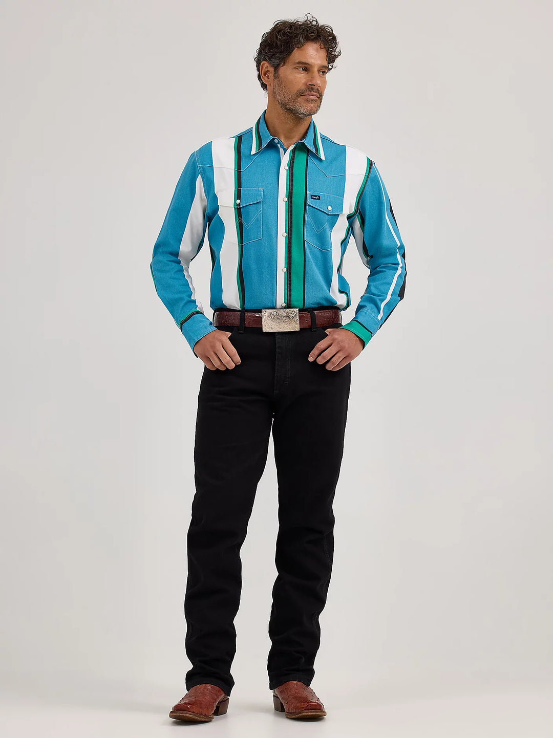 Men's Wrangler Vintage-Inspired Brushpopper Western Snap Workshirt - 112368191