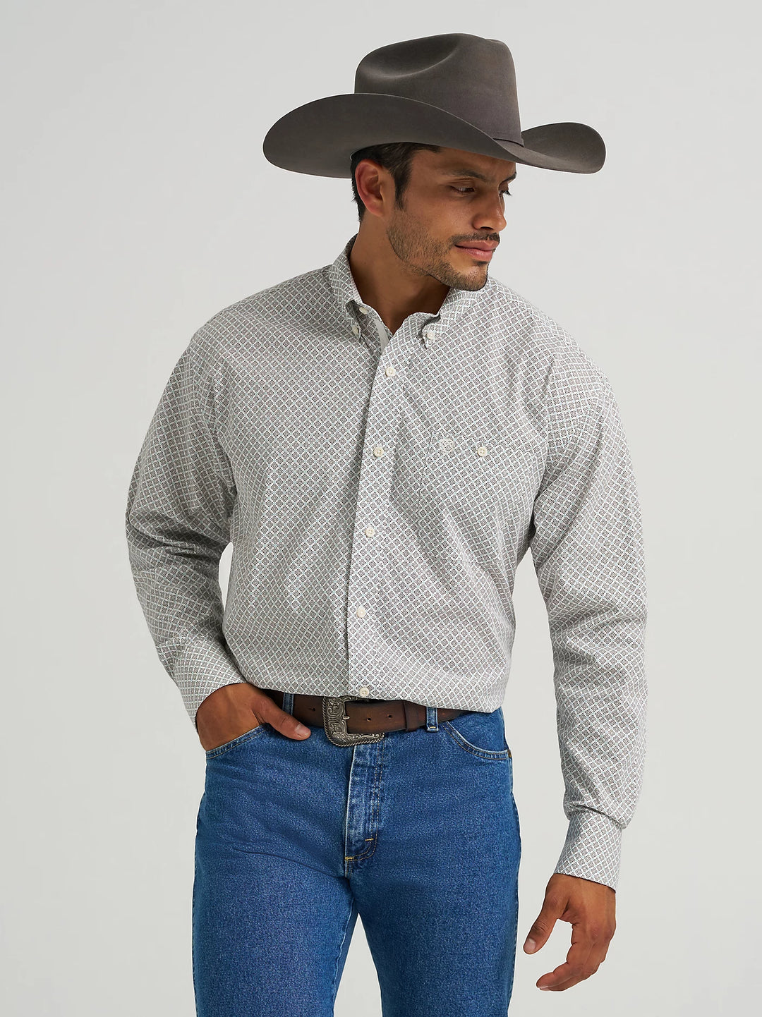 Wrangler® George Strait™ Long Sleeve Button Down One Pocket Shirt - 112368201
