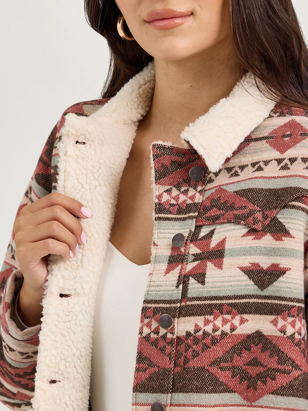 Ladies Wrangler® Sherpa Lined Jacquard Barn Jacket - 112368301