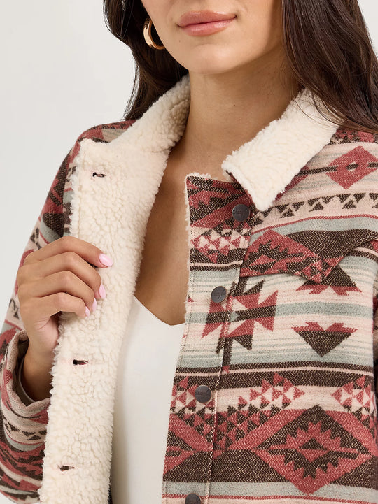 Ladies Wrangler® Sherpa Lined Jacquard Barn Jacket - 112368301
