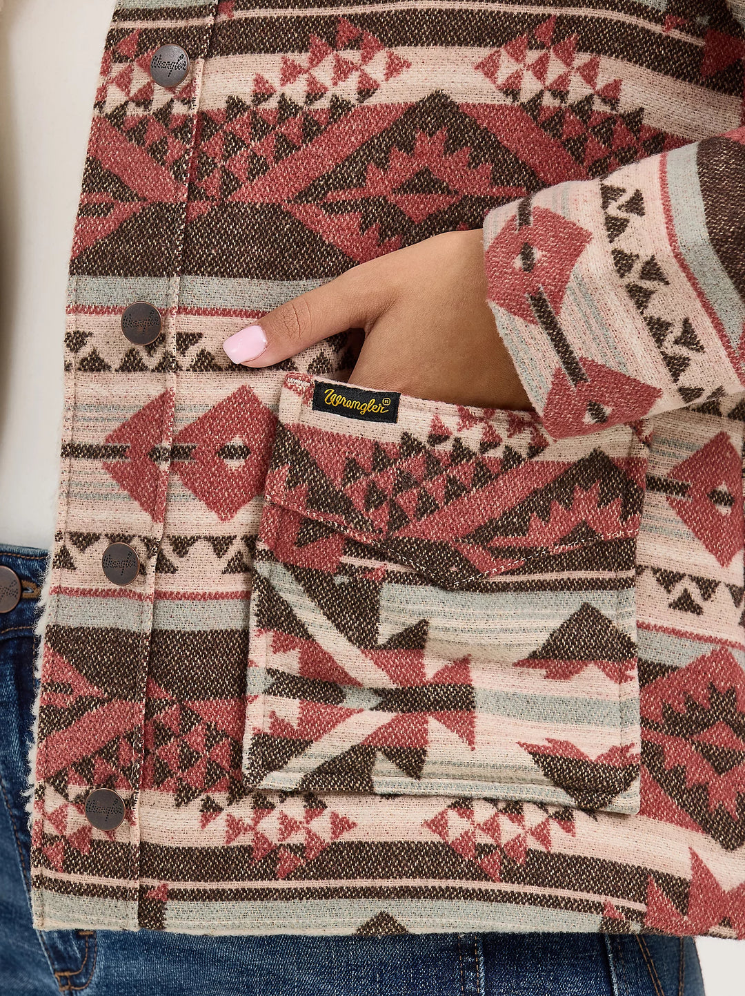 Ladies Wrangler® Sherpa Lined Jacquard Barn Jacket - 112368301
