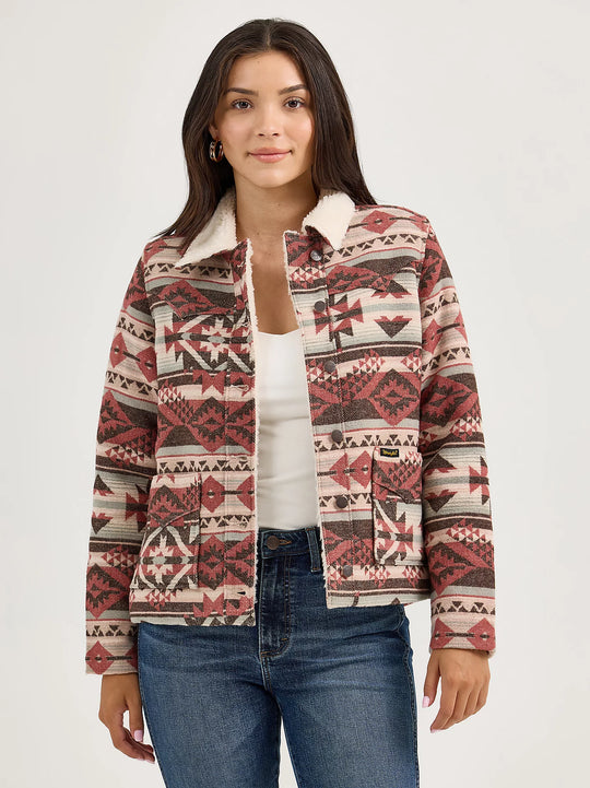 Ladies Wrangler® Sherpa Lined Jacquard Barn Jacket - 112368301