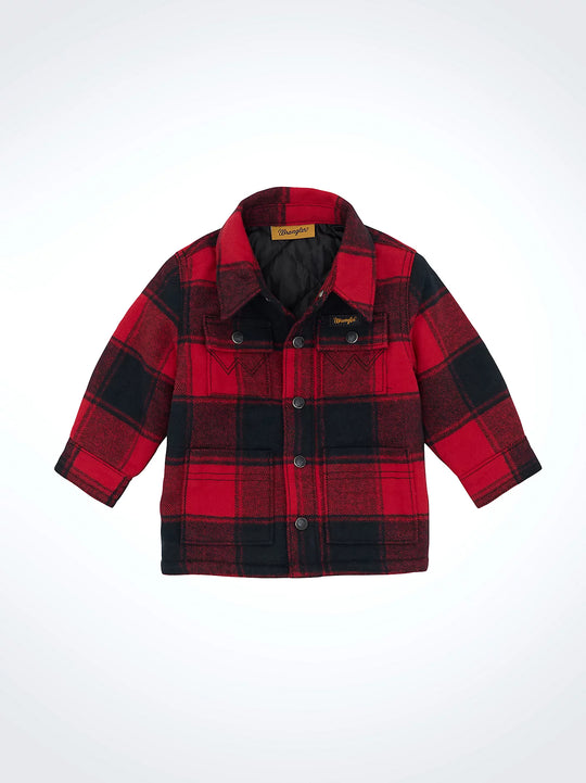 Little Boy's Wrangler Quilt Lined Flannel Shirt Jacket - 112368357