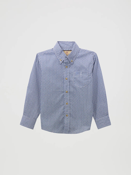 Boy's Wrangler Classic Button-Down Print Shirt - 112369452
