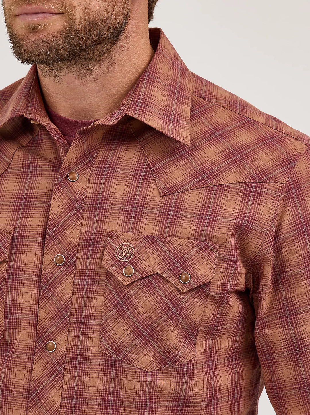 Men's Wrangler Retro® Long Sleeve Sawtooth Snap Pocket Western Shirt - 112372426