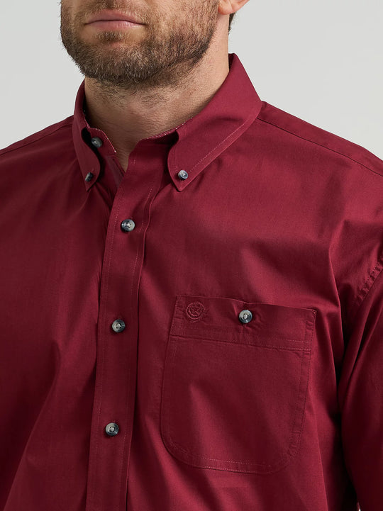 Men's Wrangler® George Strait™ Solid One Pocket Button Down Shirt - 112369627