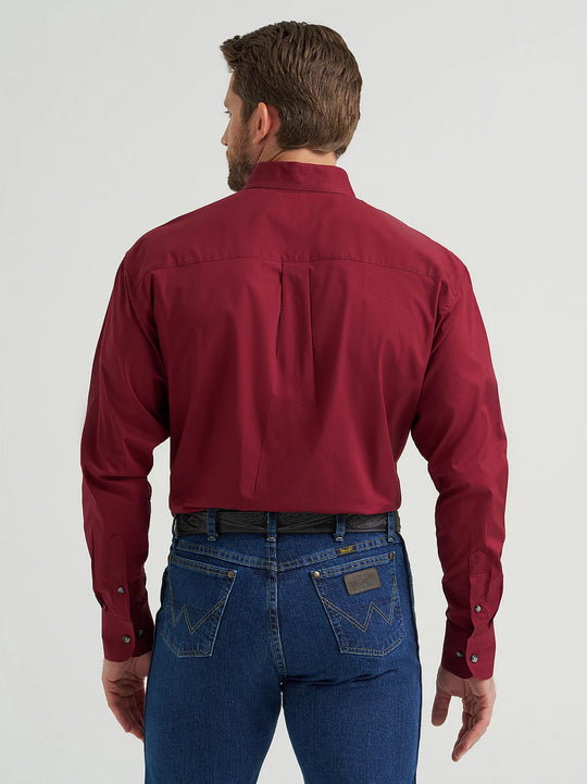 Men's Wrangler® George Strait™ Solid One Pocket Button Down Shirt - 112369627