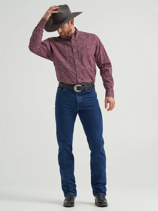 Men's Wrangler® George Strait™ Long Sleeve Button Down Two Pocket Shirt - 112369636