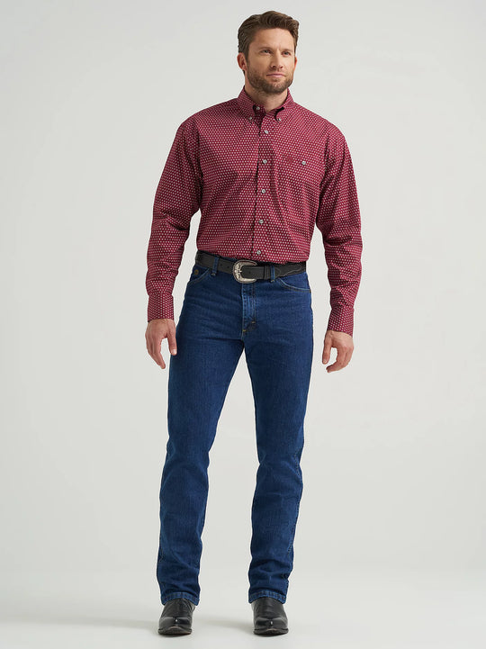 Men's Wrangler® George Strait™ Long Sleeve Button Down One Pocket Shirt - 112369639
