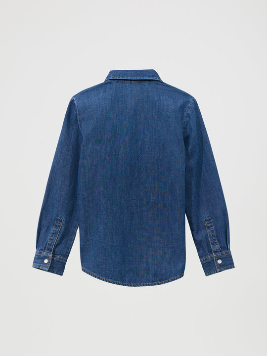 Girls Wrangler Denim Western Snap Shirt - 112371872