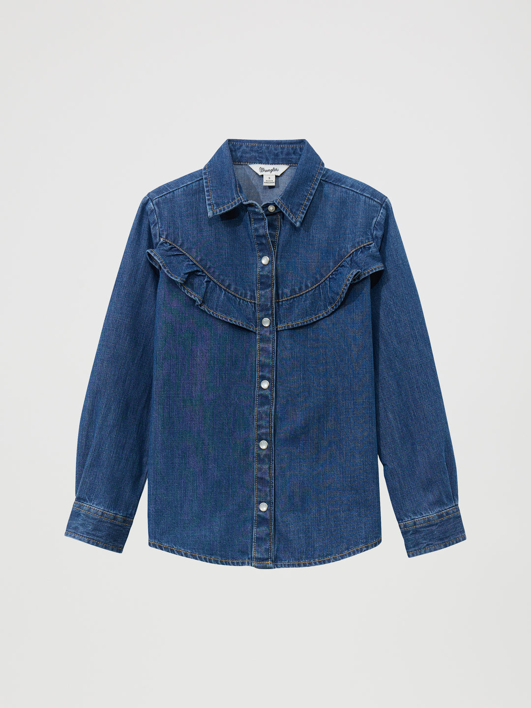 Girls Wrangler Denim Western Snap Shirt - 112371872